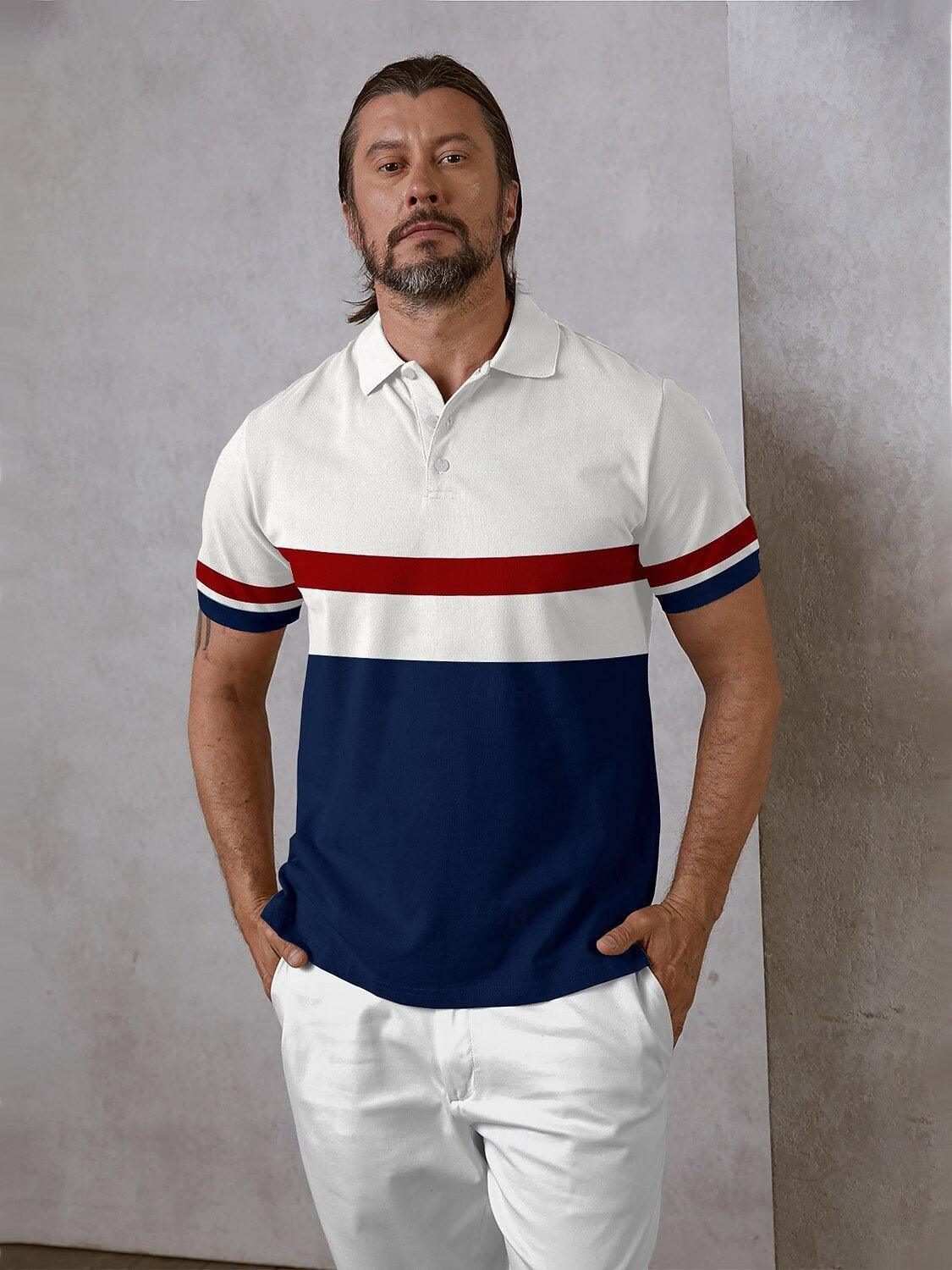 Cool Navy Mens Polo Shirt UV Protection - Luxivelle