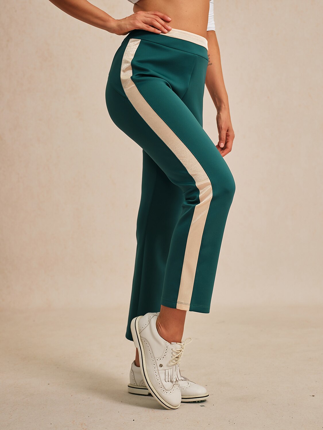 Comfortable 39 Inch Elastic Dark Blue Ankle Pants - Luxivelle
