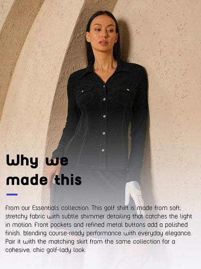 Premium Sequin Collar Golf Shirt