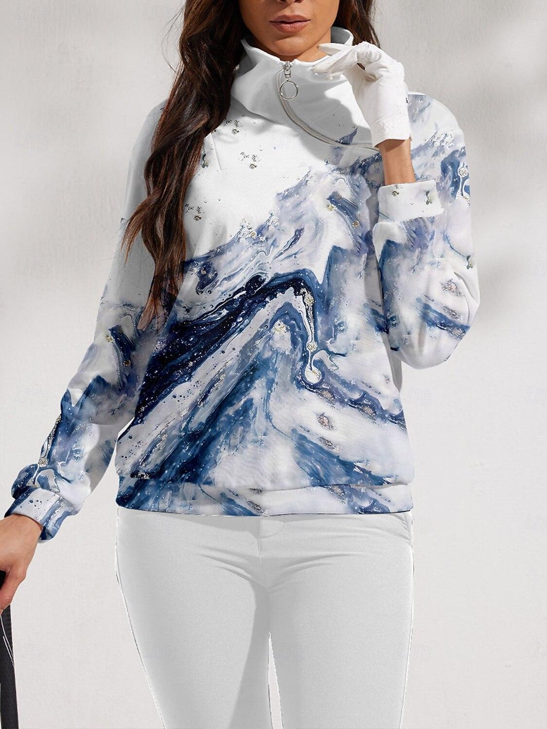 Graphic Print Golf Pullover Sweatshirt
