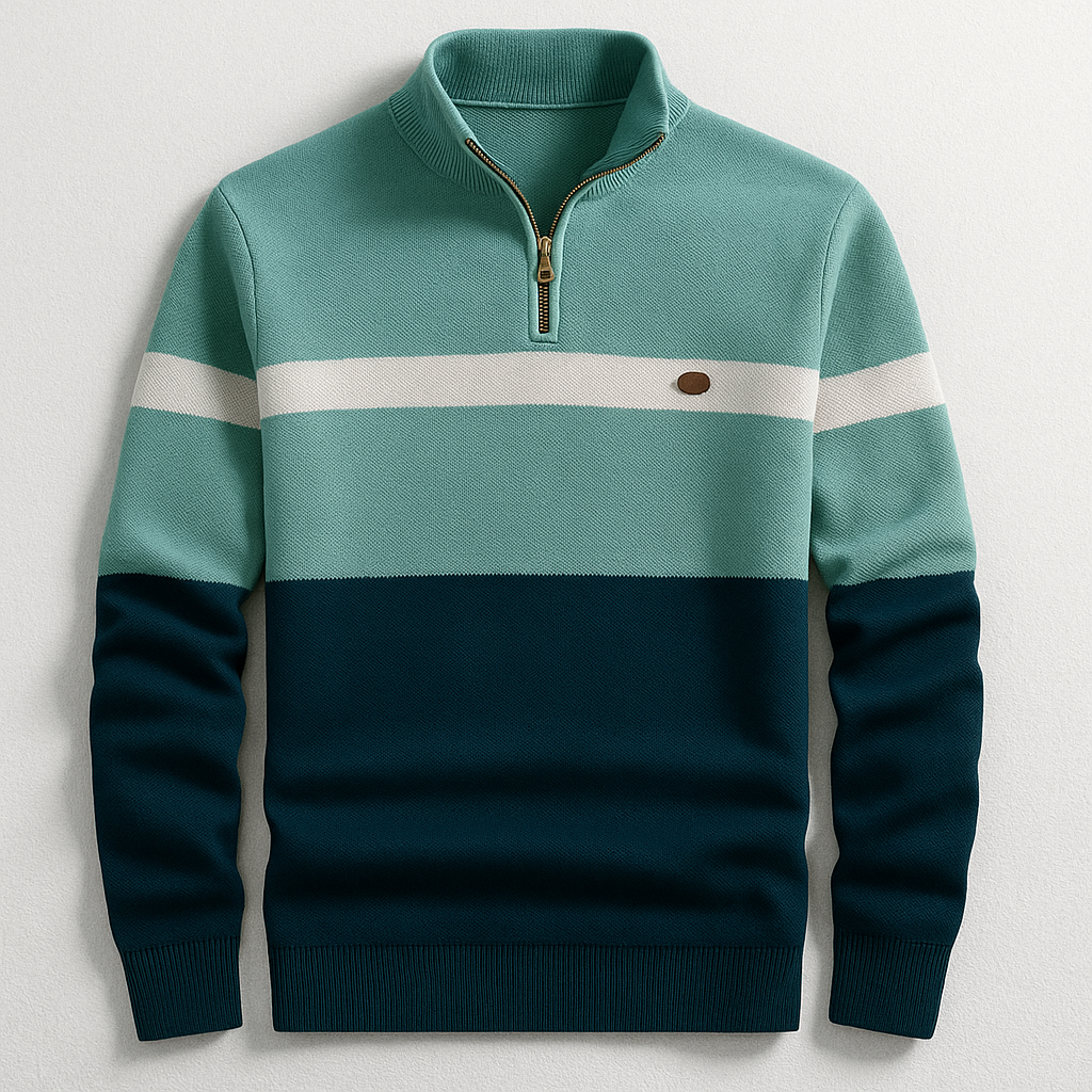 Men's Fitted Zip Up Sweater