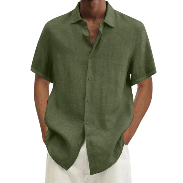 Relaxed Fit Men's Short Sleeve Button Shirt - Luxivelle