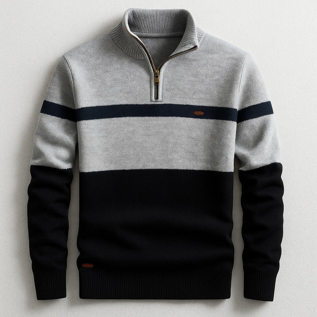 Men's Fitted Zip Up Sweater