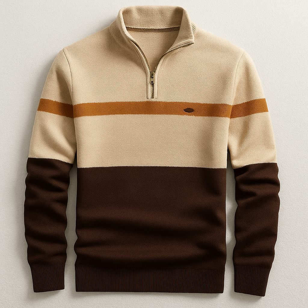 Men's Fitted Zip Up Sweater