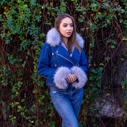 Willow | Faux fur collar denim jacket