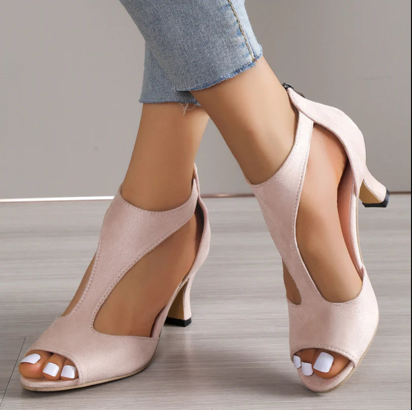 Comfortable Heeled Canvas Sandals for Ladies