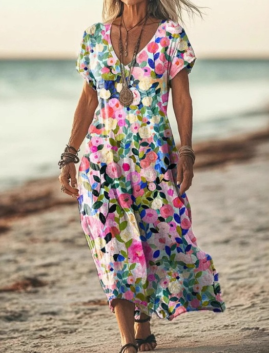 Pretty Flower Knee Length Dress
