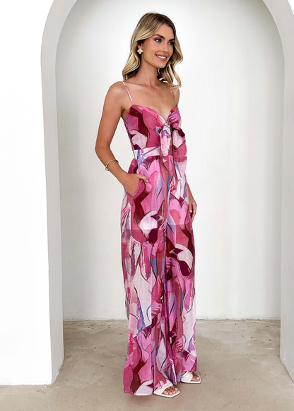 Fashionable Floral Strap Maxi Dress