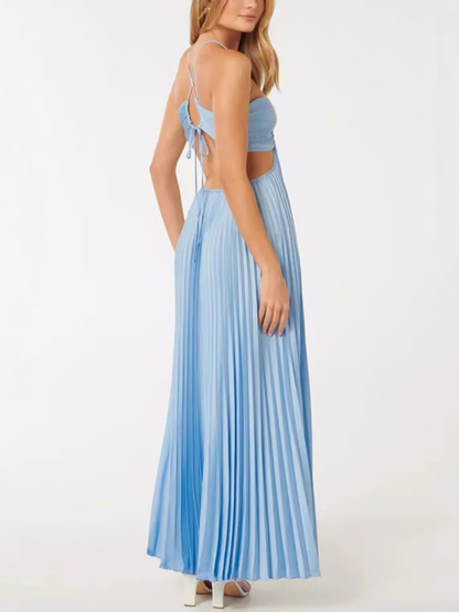 Bright Floral Sundress with Halter Neck