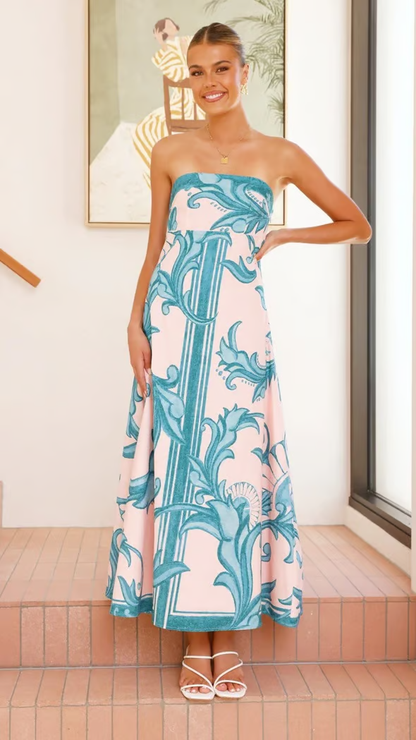 Retro Floral Maxi Summer Dress