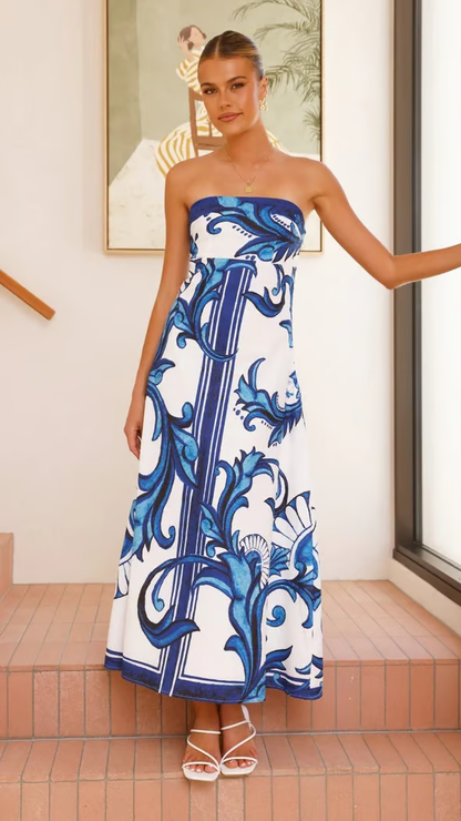 Retro Floral Maxi Summer Dress