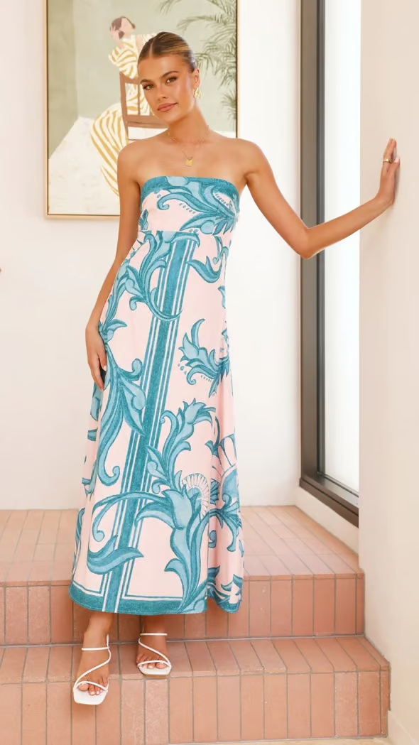 Retro Floral Maxi Summer Dress