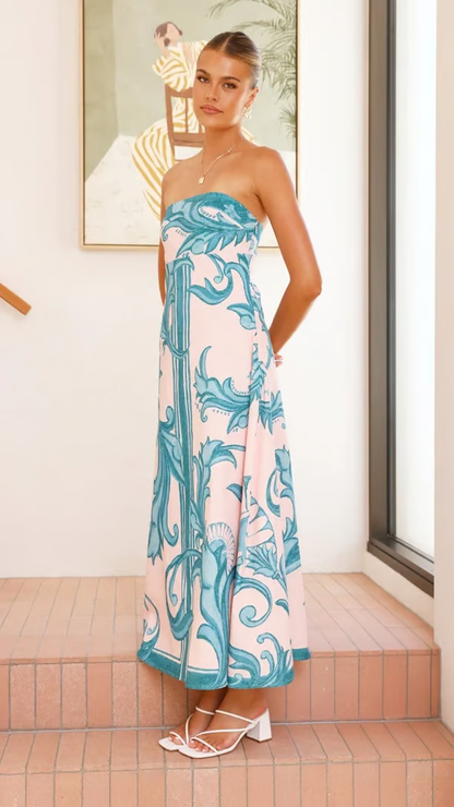 Retro Floral Maxi Summer Dress