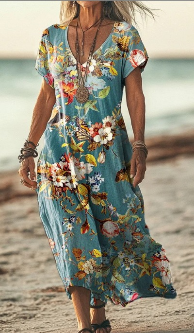 Pretty Flower Knee Length Dress