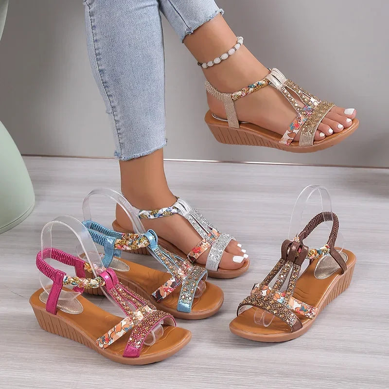 Women's Chic Brown Ankle Sandals