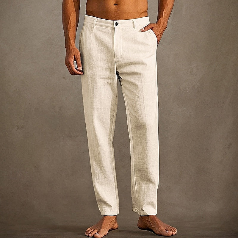 Lightweight Linen Pants for Men Straight Leg Casual Style - Luxivelle