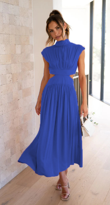 Elegant Long Dress with Cut Out Detail for Ladies