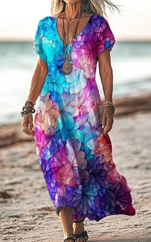 Pretty Flower Knee Length Dress