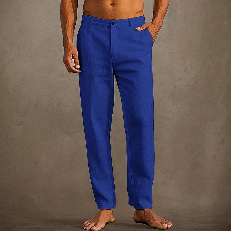Lightweight Linen Pants for Men Straight Leg Casual Style