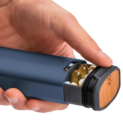 Simple Wooden Pill Box with Aluminium Compartment