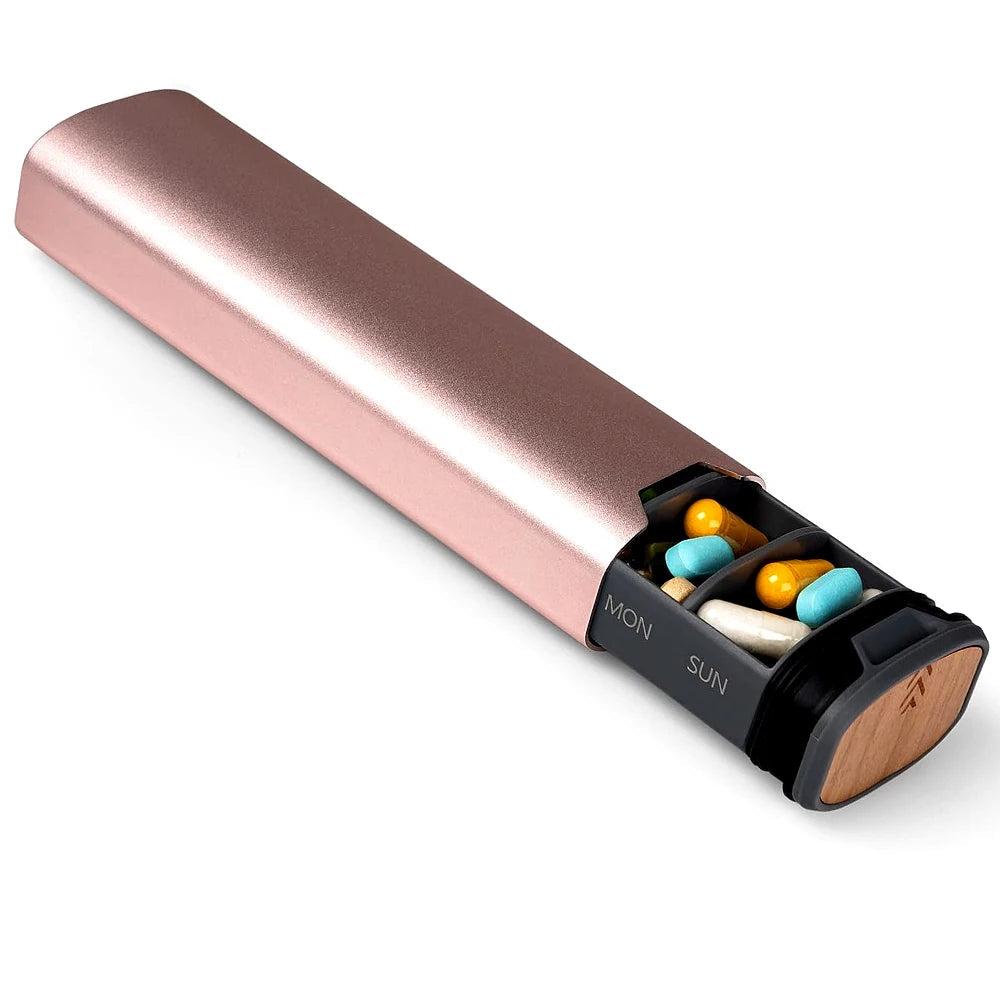 Simple Wooden Pill Box with Aluminium Compartment