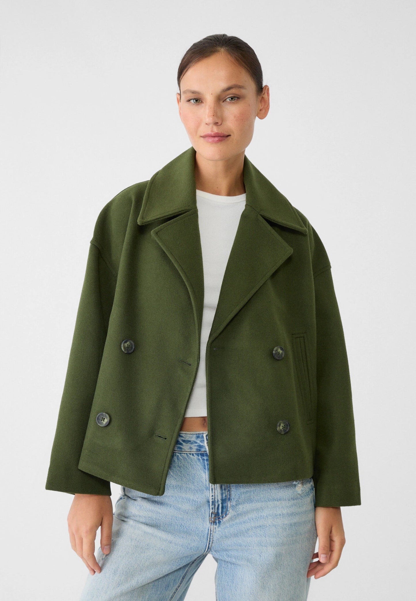 Short Jacket - Women's Double Breasted Style-4