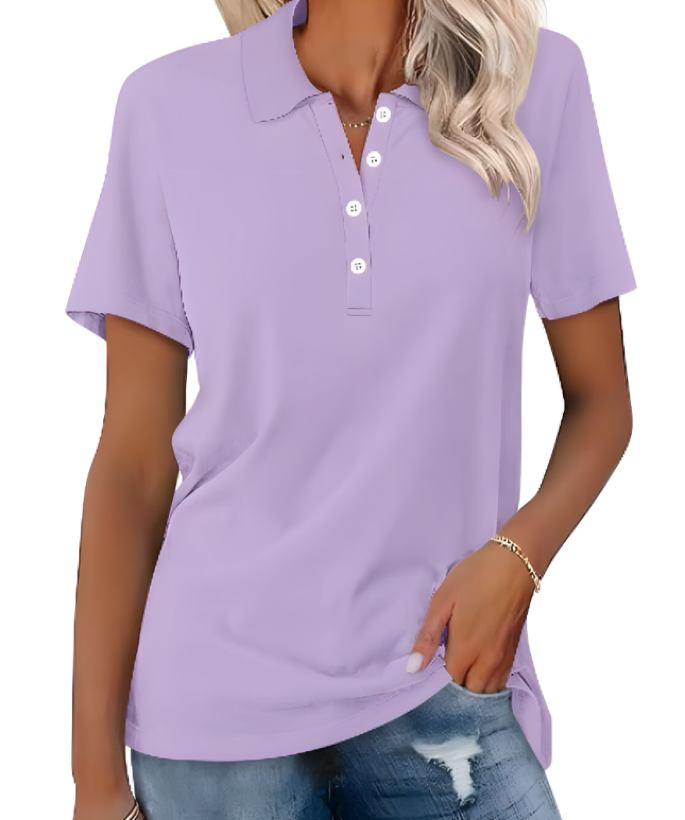 Stella | Women's Polo Shirt - Elegant White & Black Options, Sizes XS-2XL-2