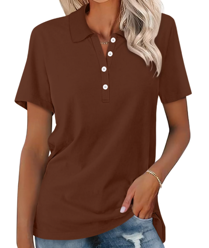 Stella | Women's Polo Shirt - Elegant White & Black Options, Sizes XS-2XL-5