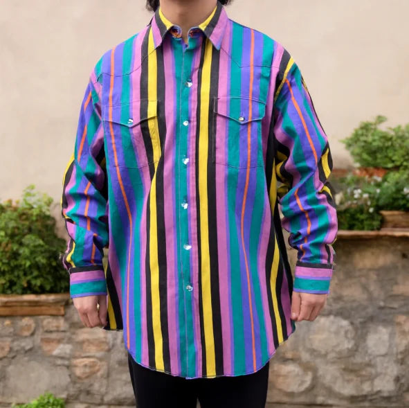 Relaxed Fit Striped Casual Long Sleeve Shirt