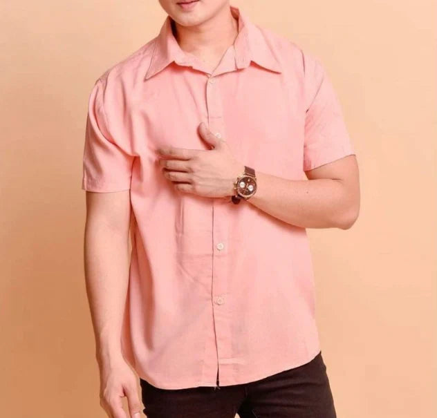 Lightweight Mens Summer Cotton Shirt Casual Button Down