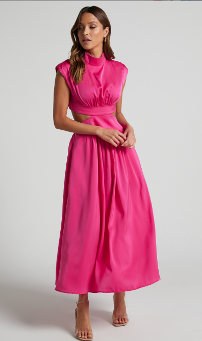 Elegant Long Dress with Cut Out Detail for Ladies