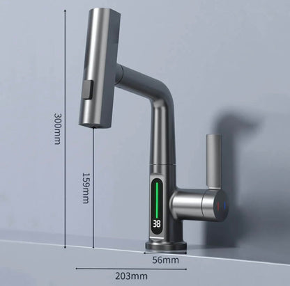 Flexible LED Faucet with 360° Swivel and Spray Nozzle