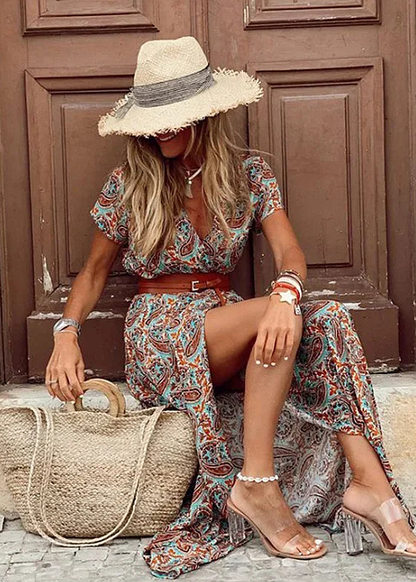 Flowy Chic Maxi Dress with Free Matching Belt