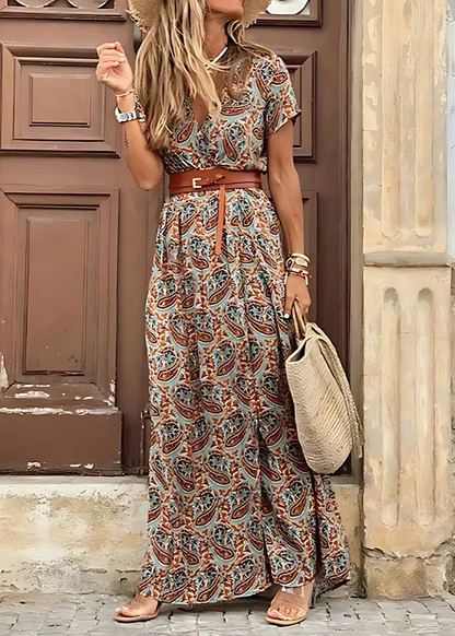 Flowy Chic Maxi Dress with Free Matching Belt