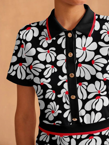Floral Summer Short Sleeve Midi Dress