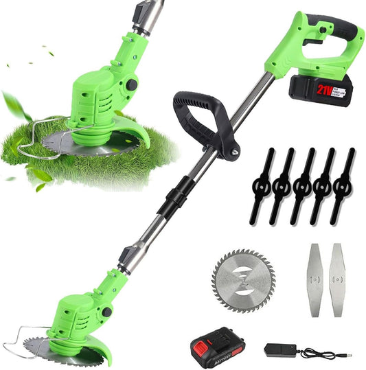 Wireless 24V Yard Trimmer with Comfort Grip and Safety Guard - Luxivelle