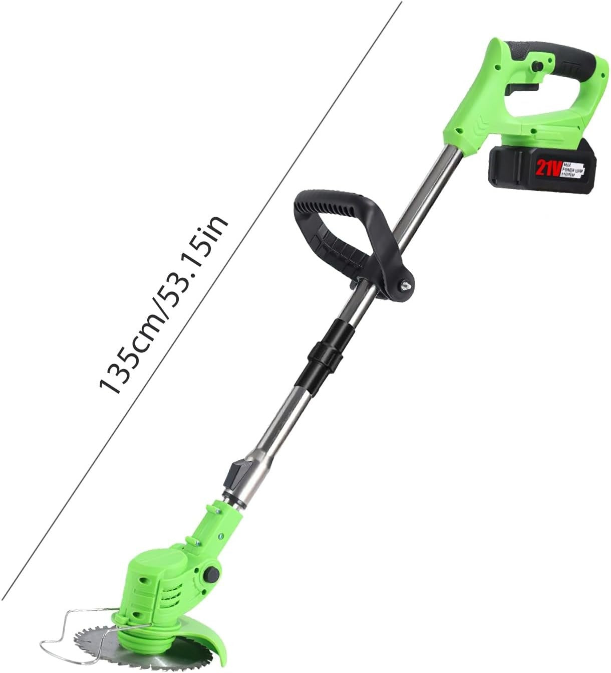 Wireless 24V Yard Trimmer with Comfort Grip and Safety Guard