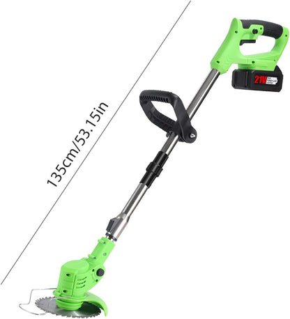 Wireless 24V Yard Trimmer with Comfort Grip and Safety Guard