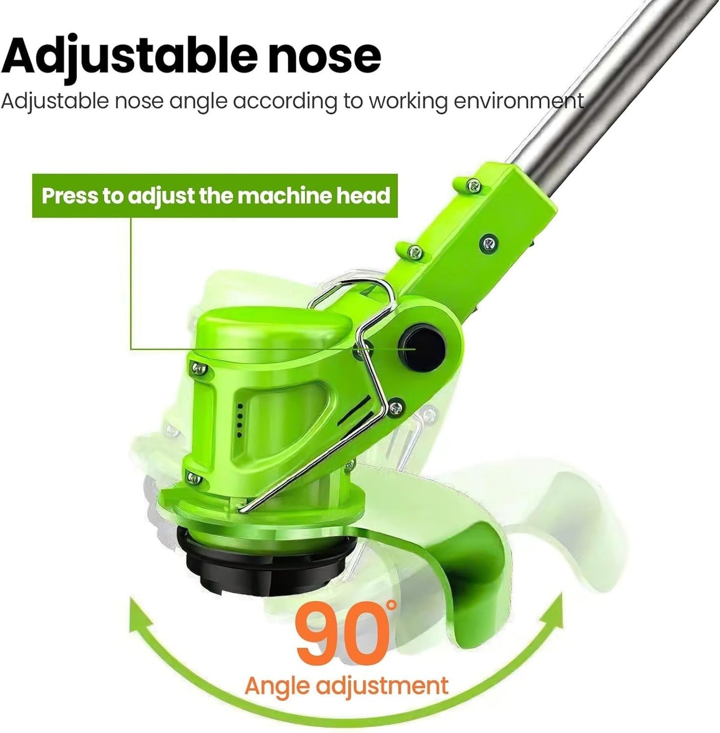 Wireless 24V Yard Trimmer with Comfort Grip and Safety Guard
