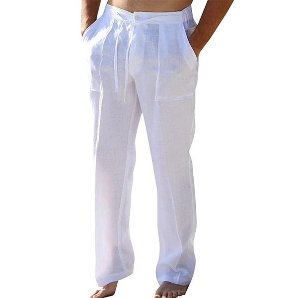 Relaxed Fit Summer Pants Mens Lightweight Casual Beach Trousers
