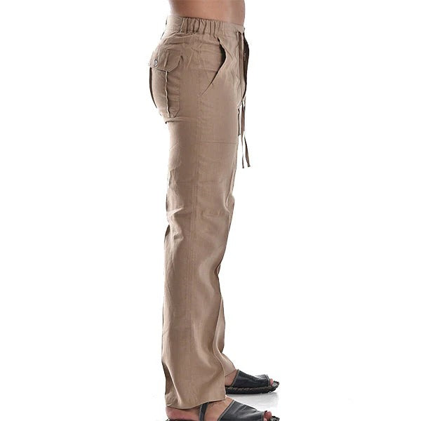 Relaxed Fit Summer Pants Mens Lightweight Casual Beach Trousers