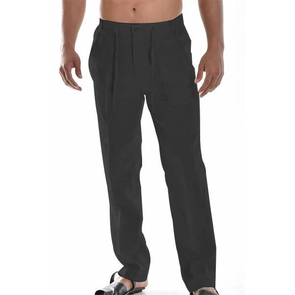 Relaxed Fit Summer Pants Mens Lightweight Casual Beach Trousers
