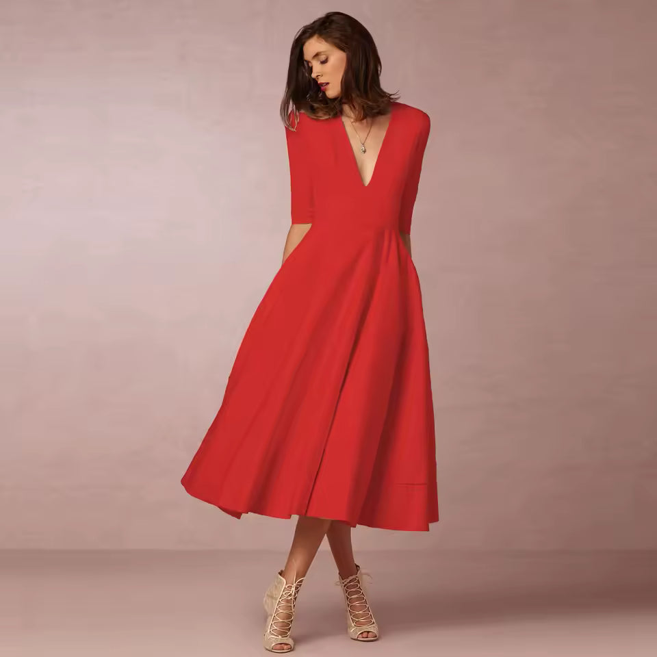 Fashionable V-Neck Mini Dress for Women