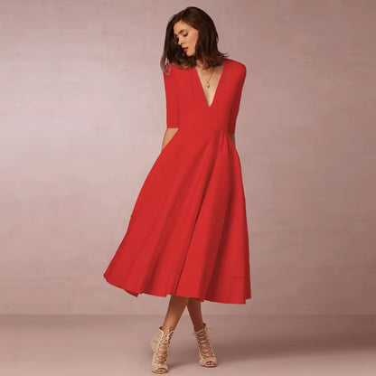 Fashionable V-Neck Mini Dress for Women