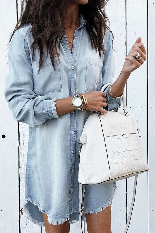 Fitted Casual Jean Summer Dress