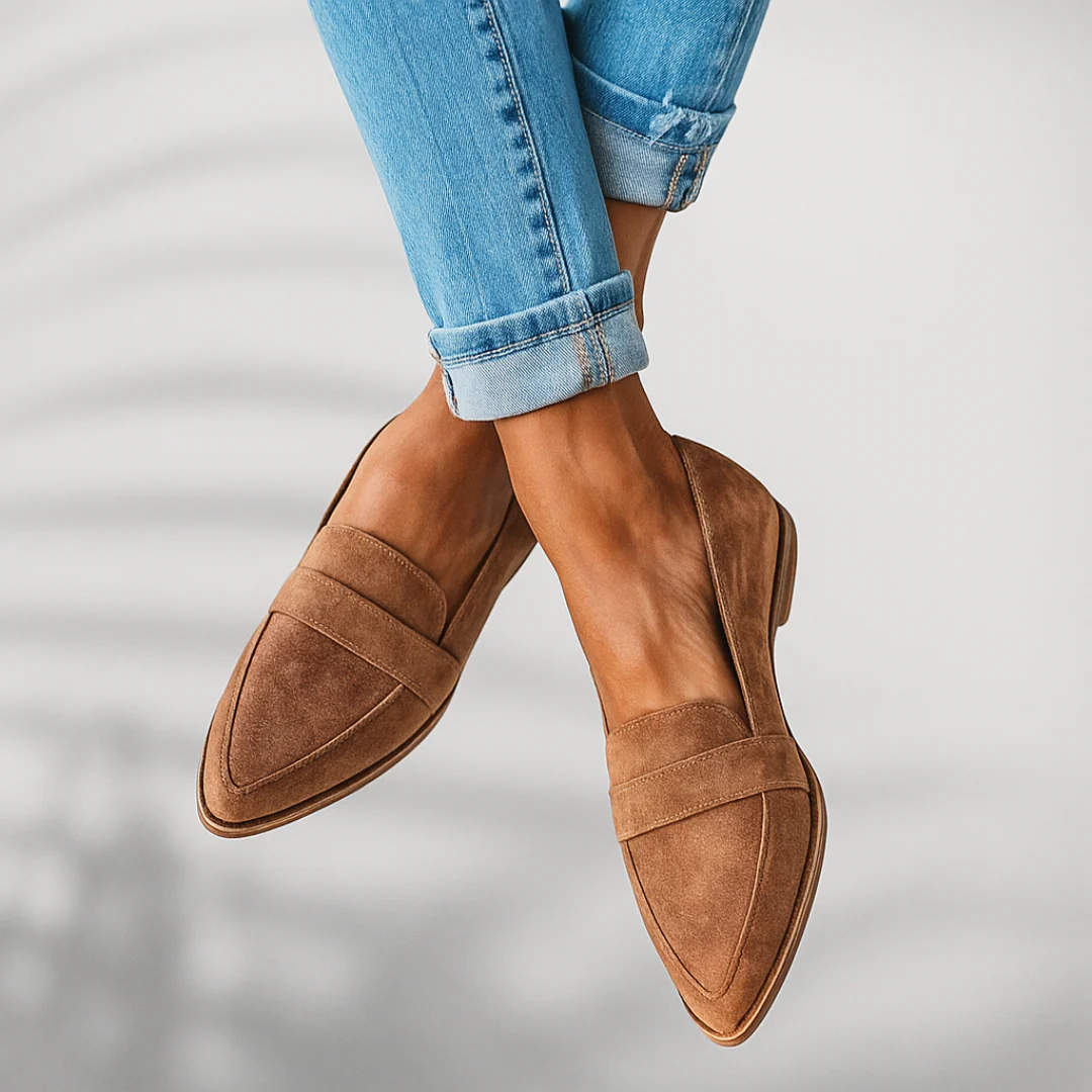 Comfy Women's Leather Slip On Flat Shoes - Luxivelle