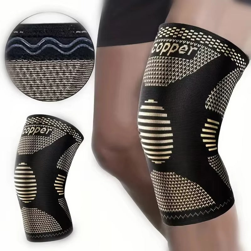 Supportive Copper Knee Support Sleeve for Joint Pain - Luxivelle