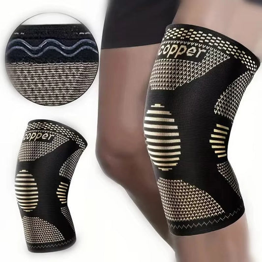 Supportive Copper Knee Support Sleeve for Joint Pain - Luxivelle