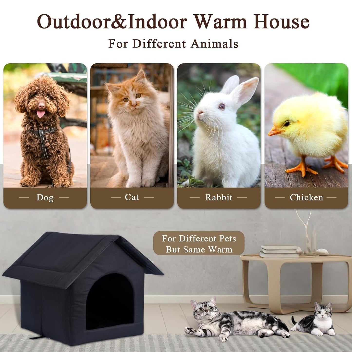 Durable Waterproof Pet Shelter for Cats and Dogs