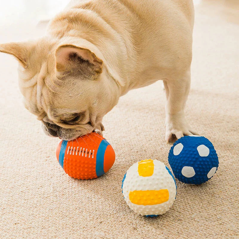 Durable Rubber Dog Toy Ball Set - 4 Piece - Luxivelle